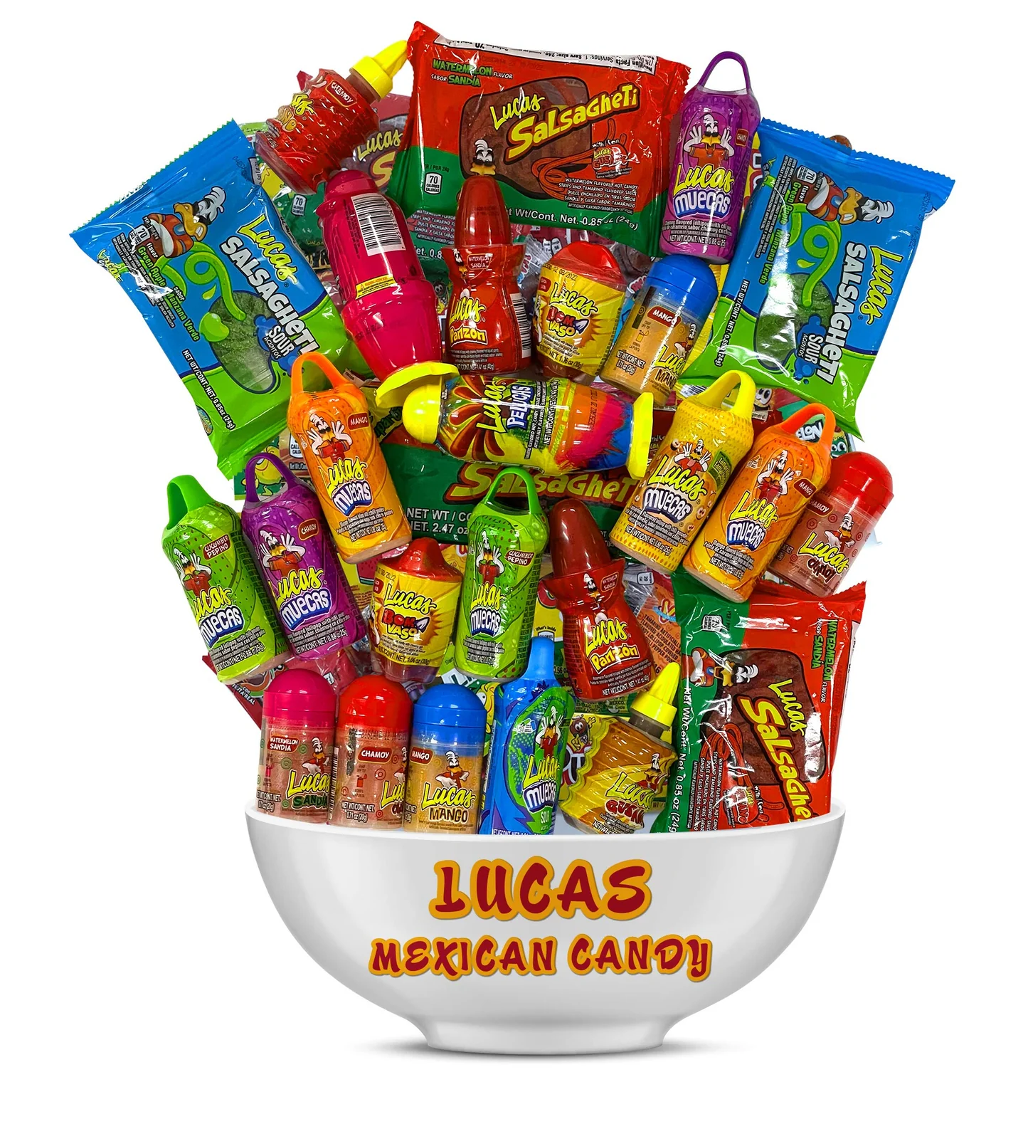 Lucas Skwinkles Salsagheti watermelon Mexican candy strips with chamoy sauce